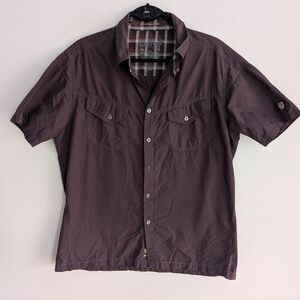 KÜHL Short Sleeve Button Up IONIK Odor Resistant Hiking Shirt Large